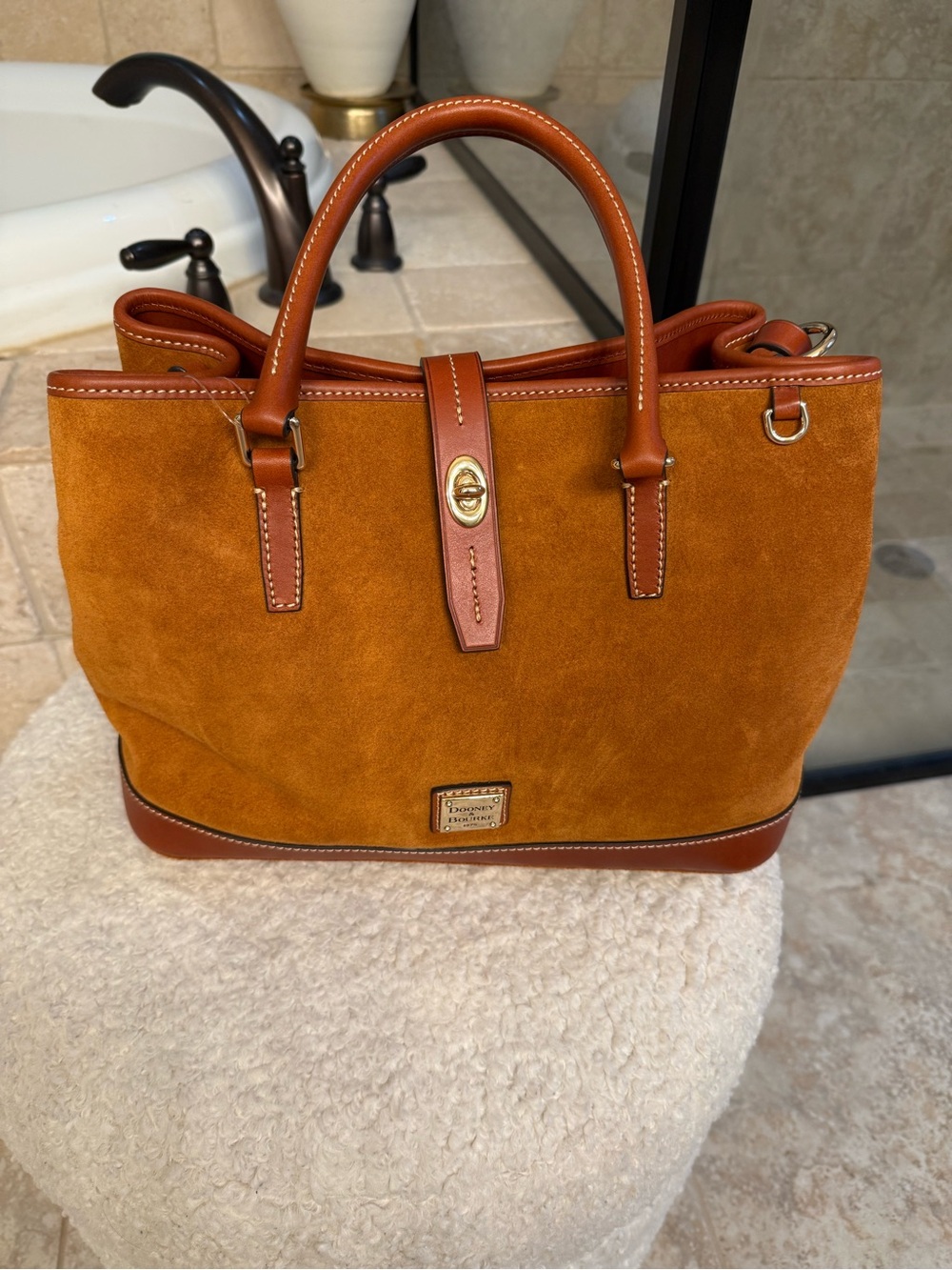 NWT Dooney & Bourke Suede Perry satchel.